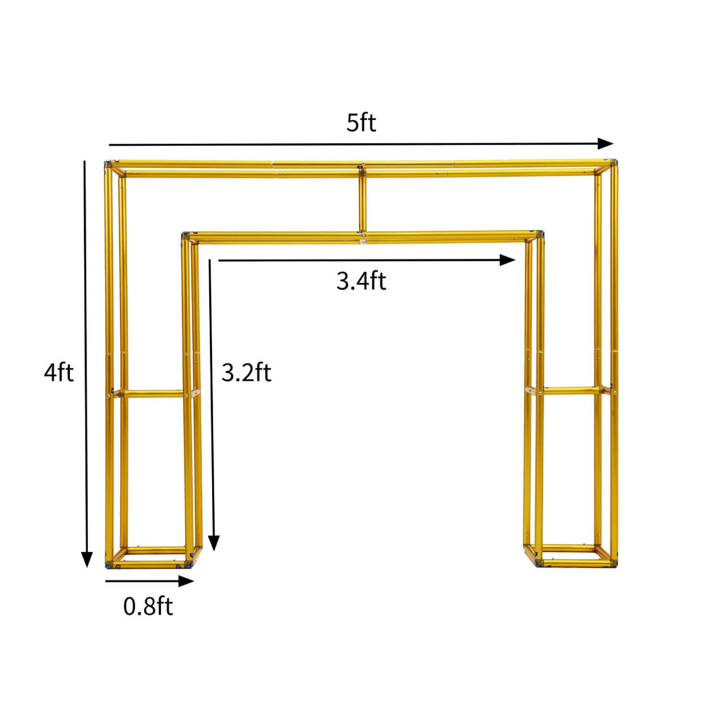 4x5ft Golden Table Centerpiece Arch Frame Stand for Party Decoration