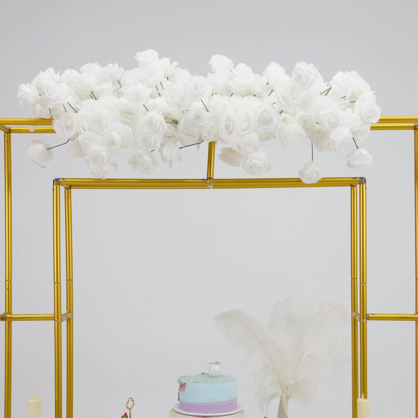 4x5ft Golden Table Centerpiece Arch Frame Stand for Party Decoration