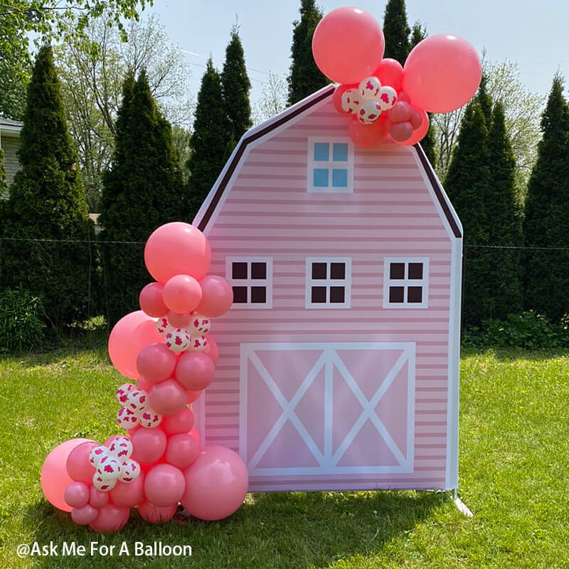 5.3x8ft Barn Backdrop Stand | Farm Themed Birthday Party Decoration Prop-ubackdrop