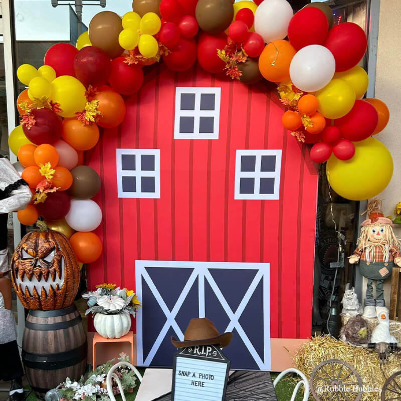 5.3x8ft Barn Backdrop Stand | Farm Themed Birthday Party Decoration Prop-ubackdrop