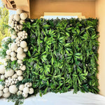 5D Green Jungle Fabric Artificial Flower Wall Party Decor Outdoor
