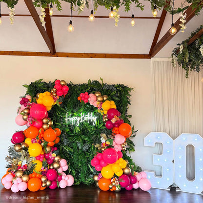 5D Green Jungle Fabric Artificial Flower Wall Party Decor Outdoor-ubackdrop