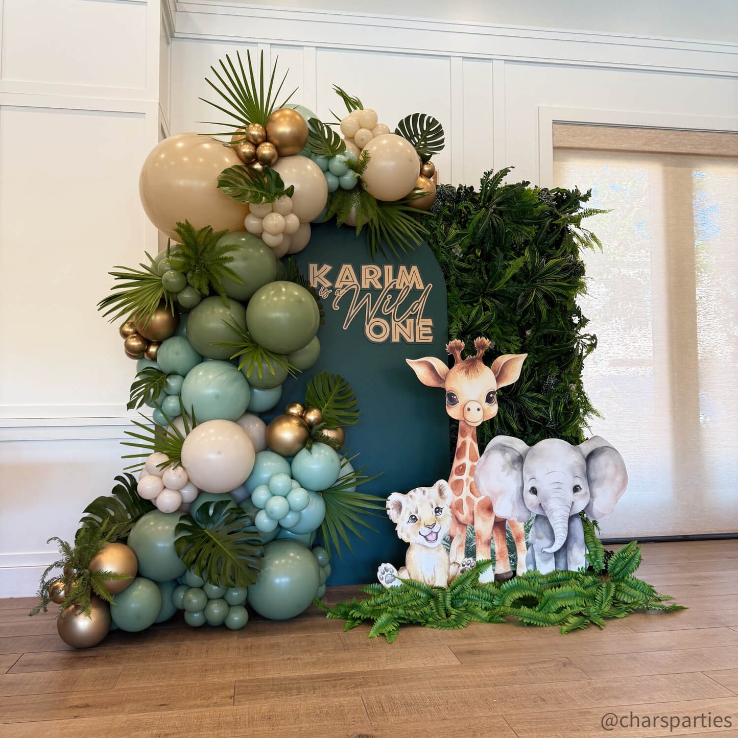 5D Green Jungle Fabric Artificial Flower Wall Party Decor Outdoor-ubackdrop