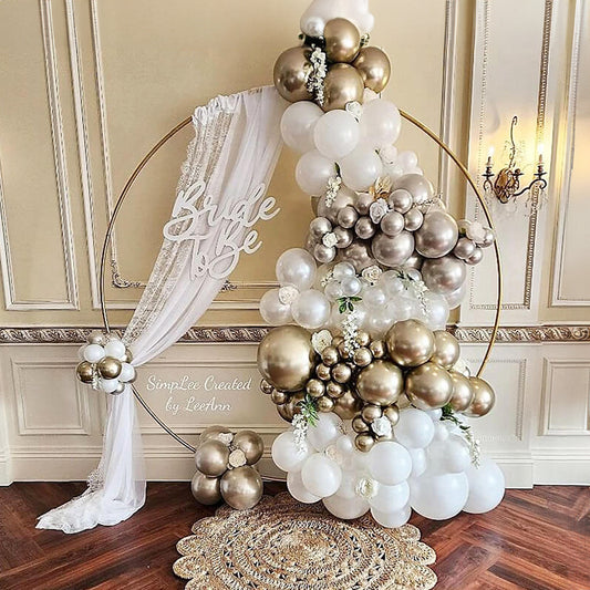 6.5 Ft Round Aluminum Wedding Arch Photo Booth Backdrop Stand-ubackdrop