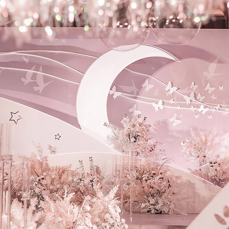 6.5ft Portable Crescent Moon Shape Stand for Baby Showers & Birthday & Wedding Events-ubackdrop