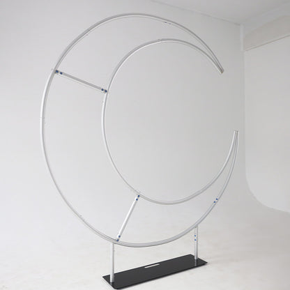 6.5ft Round Moon shaped Wedding Arch Stand-ubackdrop