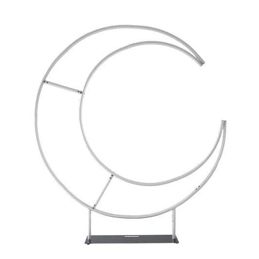 6.5ft Round Moon shaped Wedding Arch Stand-ubackdrop