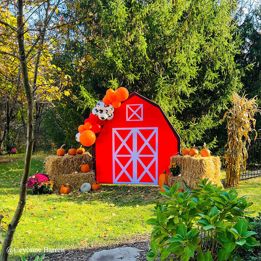 7x7ft Barn Backdrop Stand | Birthday Party Decoration Prop-ubackdrop