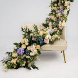 Luxury Pink & Blue Artificial Flower Runner for Wedding Decor