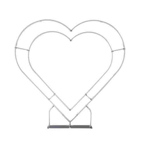 8ft Party & Hoop Balloon Double Layer Heart Shape Loop Flower Arch Photo Booth Backdrop Stand Heart Backdrop-ubackdrop