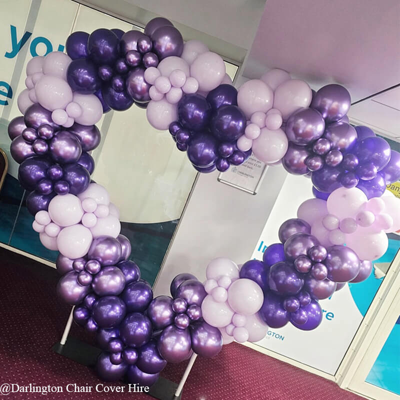 8ft Party & Hoop Balloon Double Layer Heart Shape Loop Flower Arch Photo Booth Backdrop Stand Heart Backdrop-ubackdrop