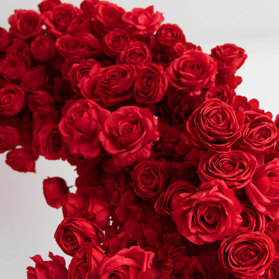 8ft Romantic Atmosphere Heart Shaped Red Rose Flower Wall Wedding Deco