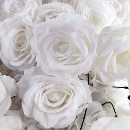 8ft White Rose Flower Wall Romantic Atmosphere Heart Shaped Wedding Decoration Indoor-ubackdrop