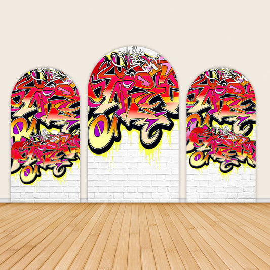 90s Graffiti Theme Party Decoration Chiara Backdrop Covers-ubackdrop