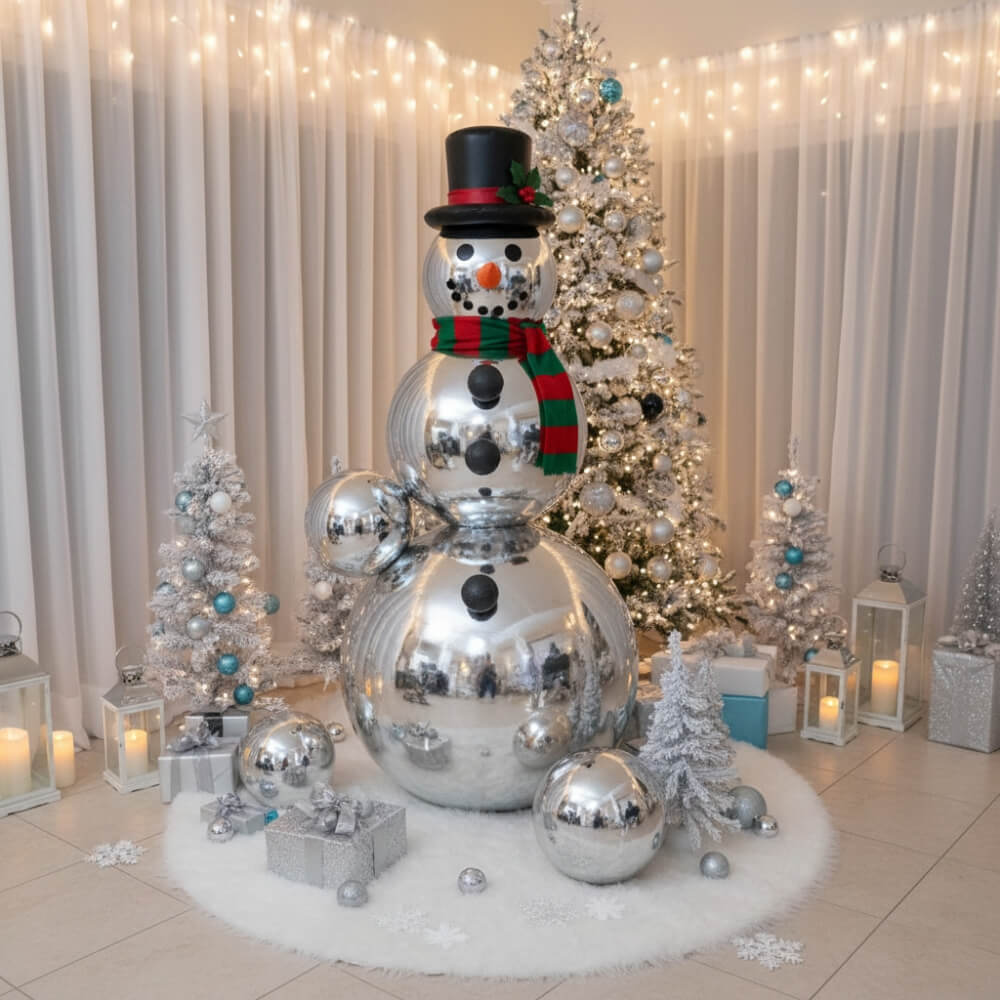 Silver Inflatable Mirror Ball Reusable Big Bubble Balloon-ubackdrop