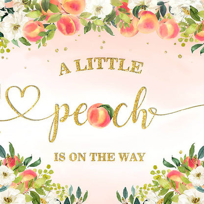 A Little Peach Is On The Way Baby Shower Decoration Backdrops-ubackdrop