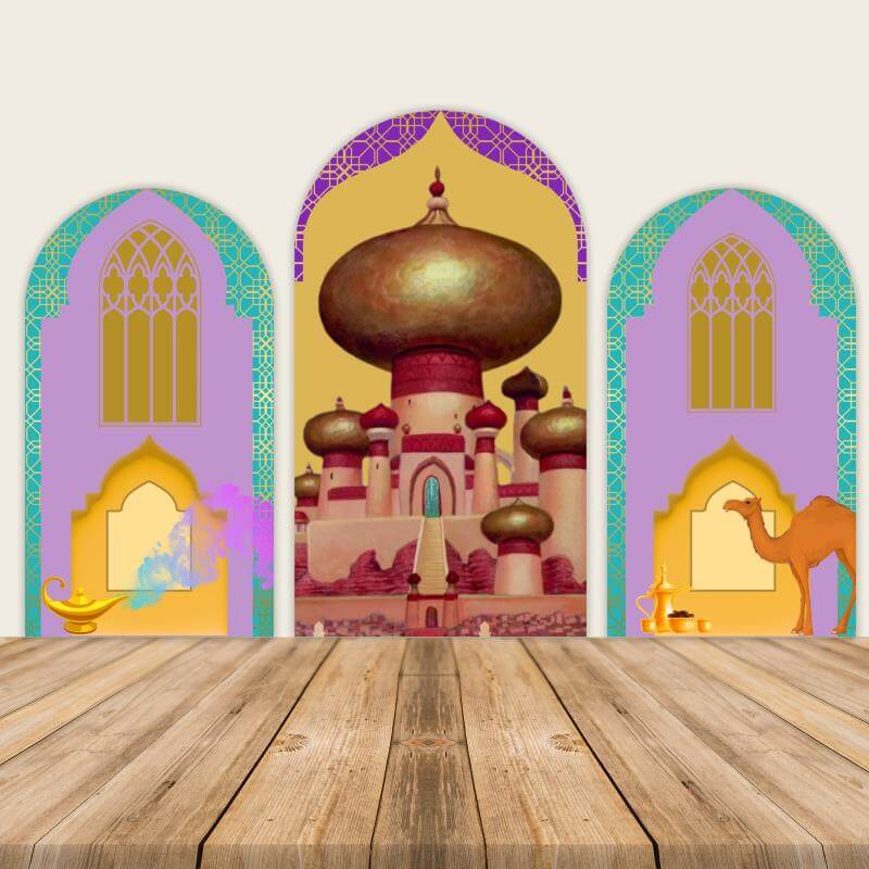 Aladdin castle Princess Birthday Arch Wall Backdrop Baby Shower-ubackdrop
