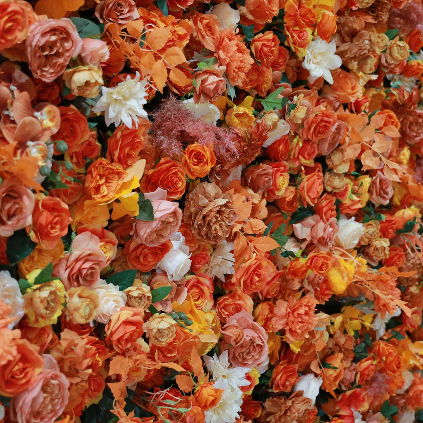 Autumn Garden Fabric Artificial Flower Wall for Wedding Decoration-ubackdrop