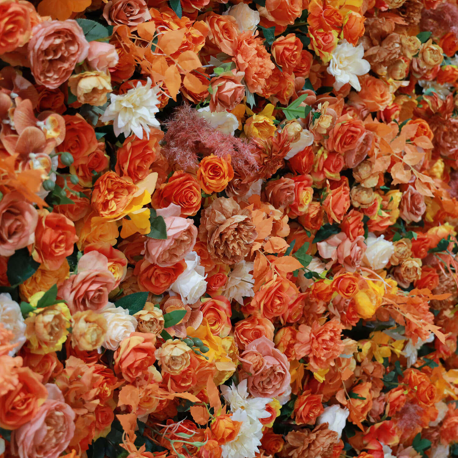 Autumn Garden Fabric Artificial Flower Wall for Wedding Decoration-ubackdrop