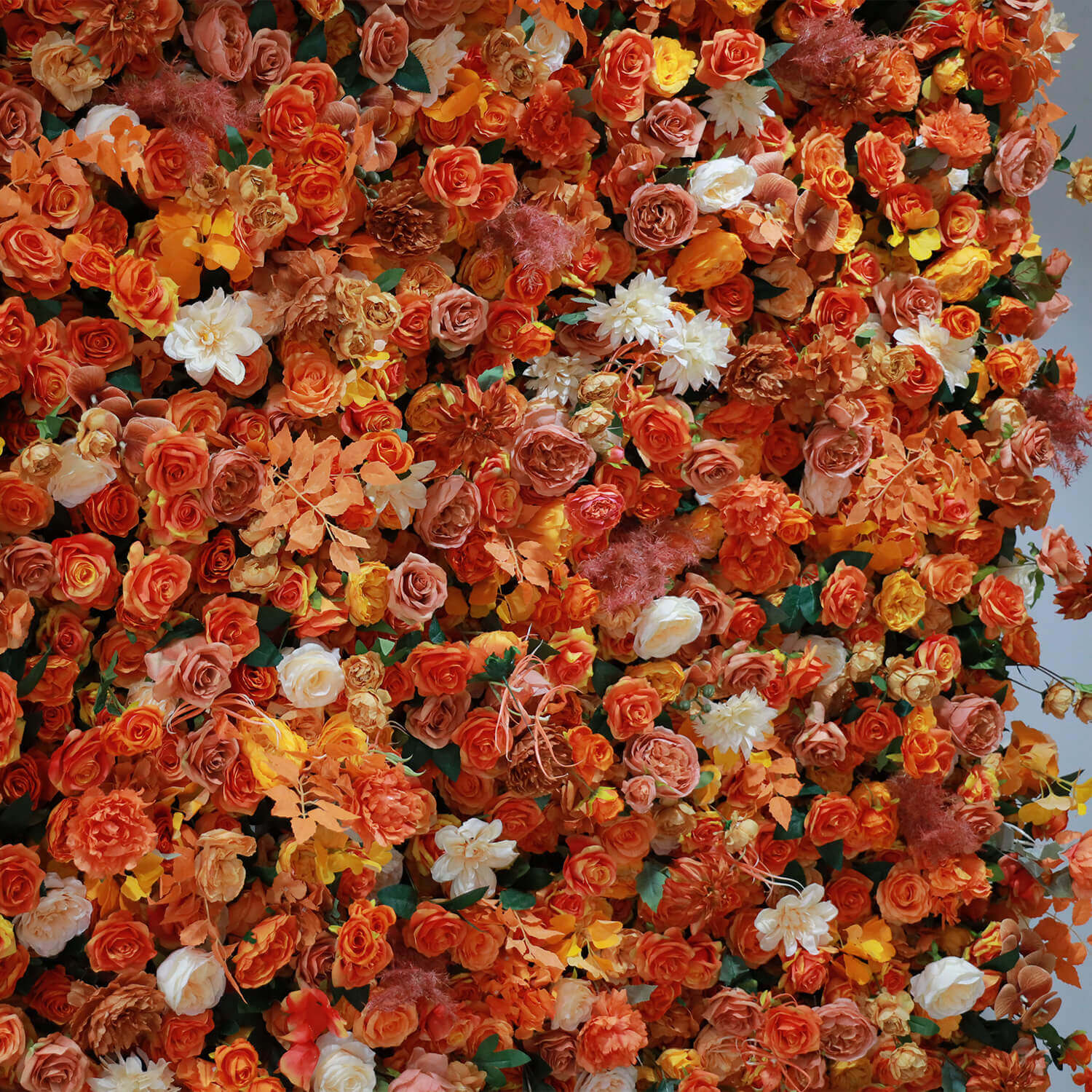 Autumn Garden Fabric Artificial Flower Wall for Wedding Decoration-ubackdrop