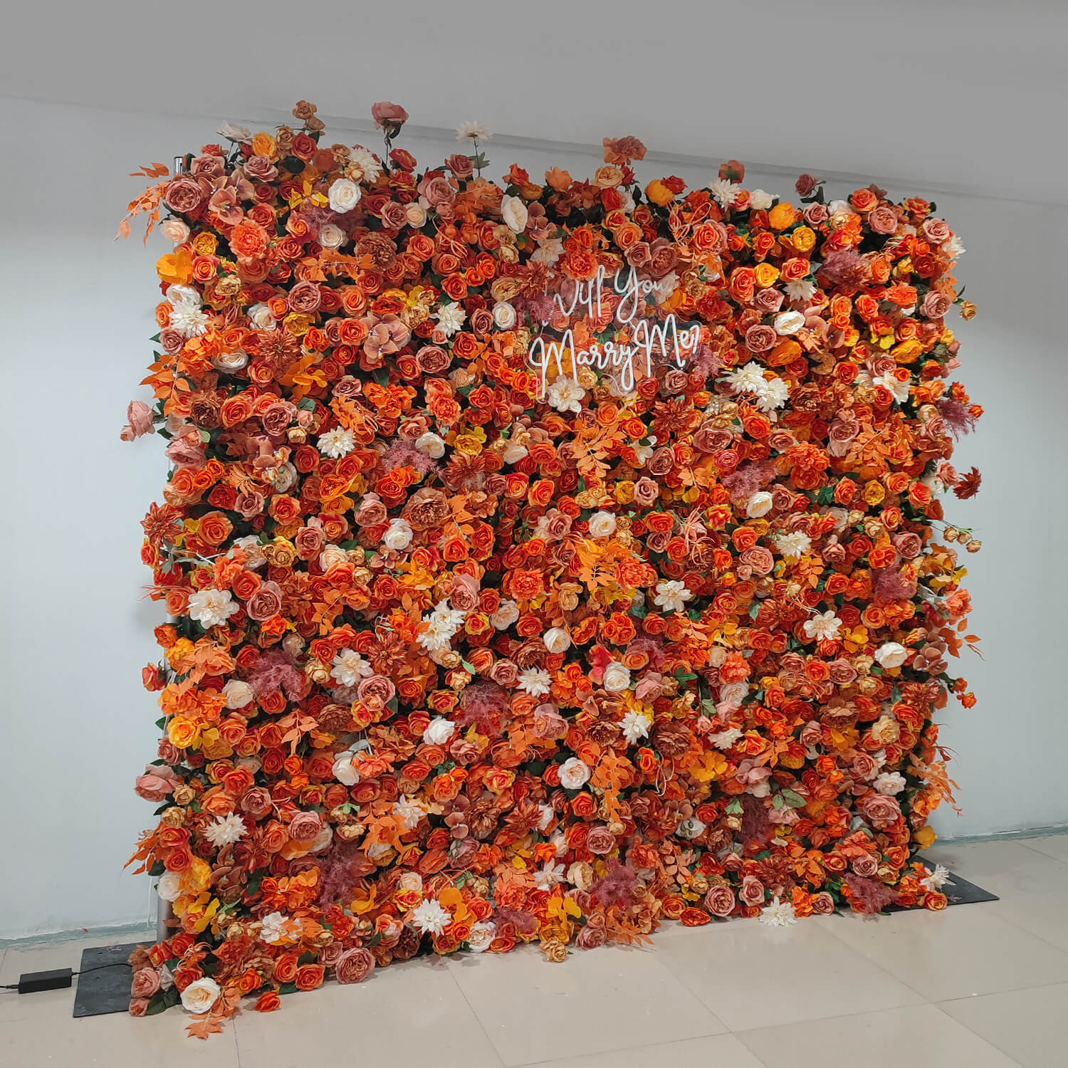 Autumn Garden Fabric Artificial Flower Wall for Wedding Decoration-ubackdrop