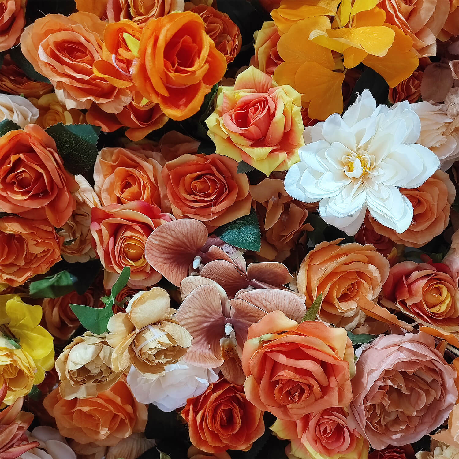 Autumn Garden Fabric Artificial Flower Wall for Wedding Decoration-ubackdrop