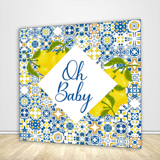 Lemon Newborn Baby Shower Party Backdrop-ubackdrop