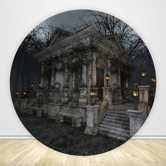Halloween Party Decoration Round Backdrop Cover-ubackdrop