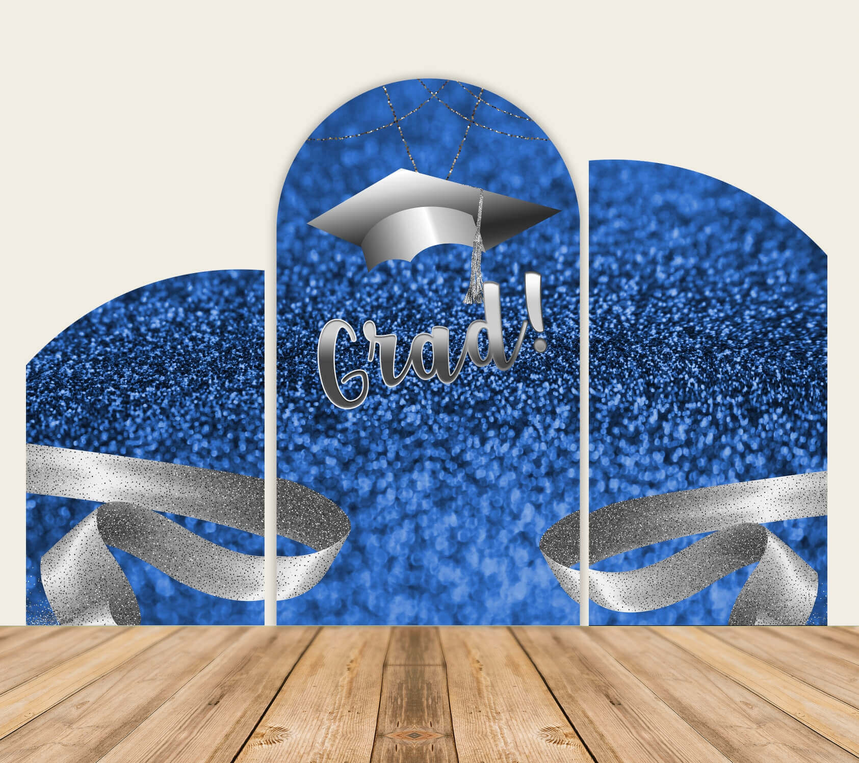 Blue Graduation Celebration Party Chiara Backdrop Cover – ubackdrop