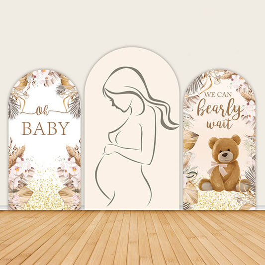 BOHO PAMPAS BABY SHOWER Arch Wall Covers-ubackdrop