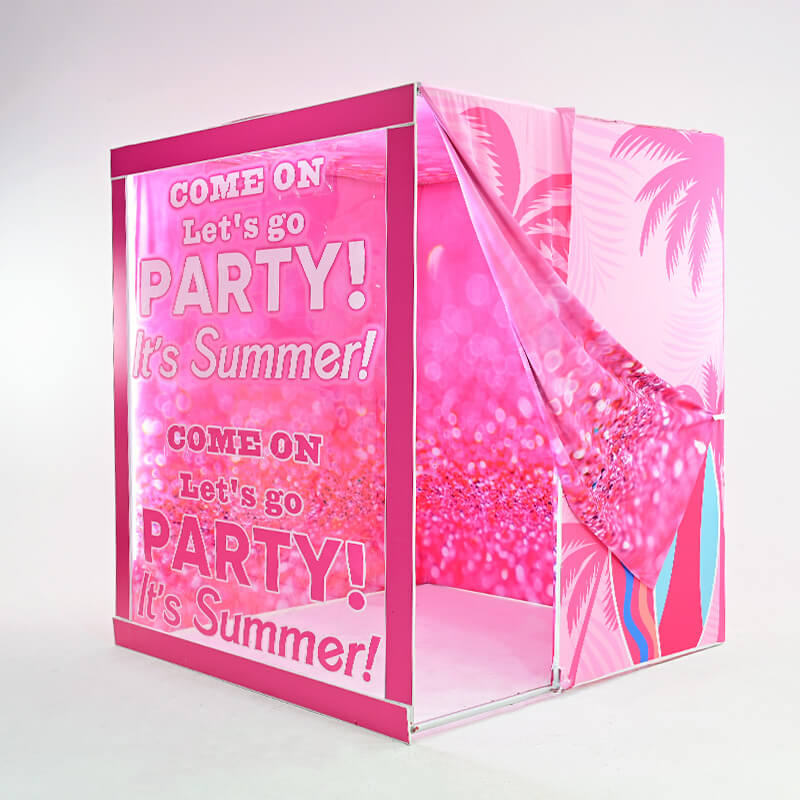 6.5x7.5ft Hot Pink Photo Booth Party Photo Box