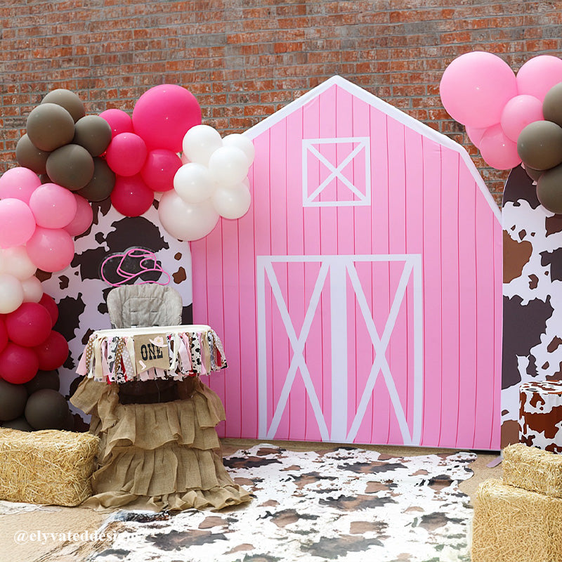 7x7ft Barn Backdrop Stand | Birthday Party Decoration Prop-ubackdrop