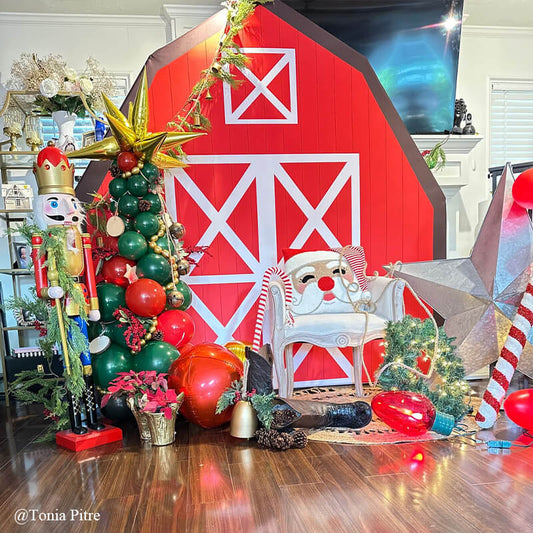 7x7ft Barn Backdrop Stand | Birthday Party Decoration Prop-ubackdrop