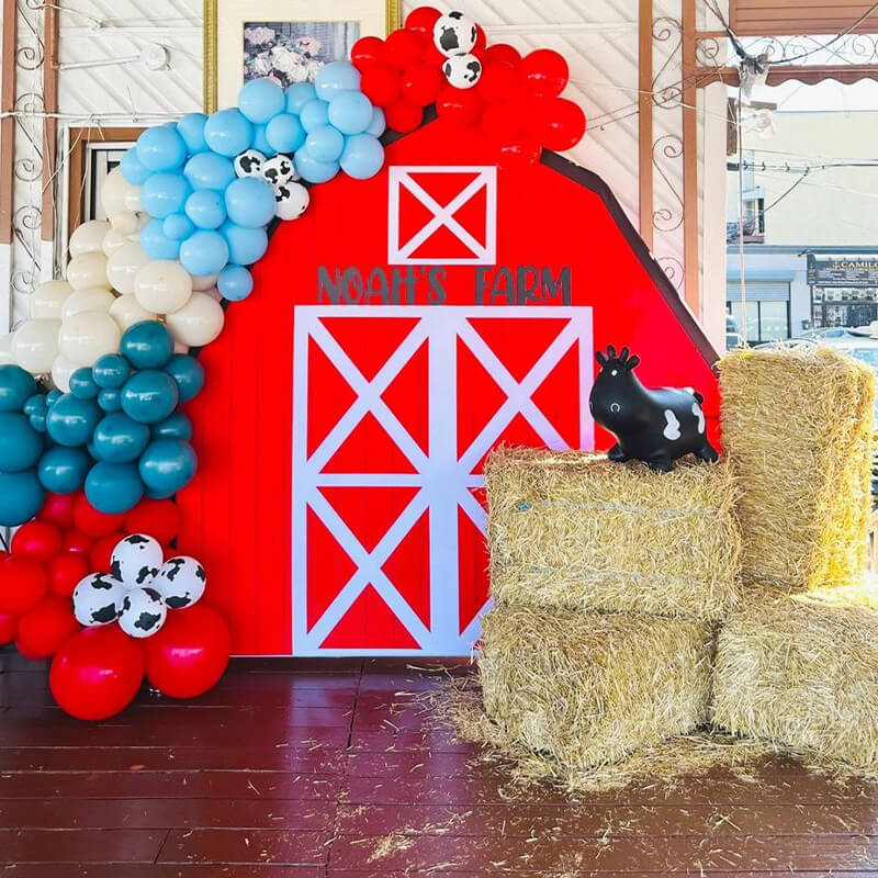 7x7ft Barn Backdrop Stand | Birthday Party Decoration Prop-ubackdrop