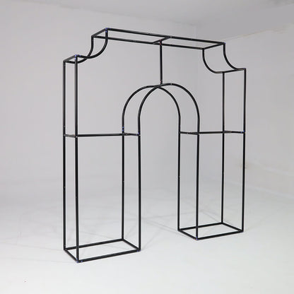 6.5x7.2ft Black Arc de Triomphe Party Backdrop Stand-ubackdrop