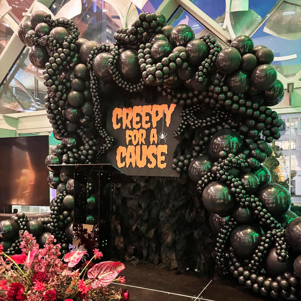 Black Rose Feather Flower Wall Backdrop for Birthday Party Decorations-ubackdrop