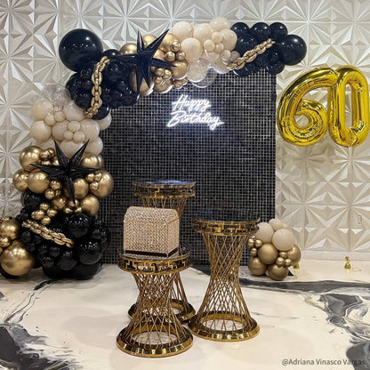 Black Shimmer Wall Panels – Easy Setup Wedding/Event/Theme Party Decorations-ubackdrop
