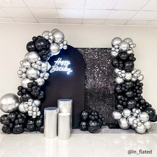 Black Shimmer Wall Panels – Easy Setup Wedding/Event/Theme Party Decorations-ubackdrop