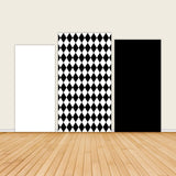 Black And White Lattice Birthday Backdrop Cover