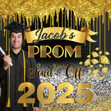 Black Gold Graduation Party Backdrop Class of 2025