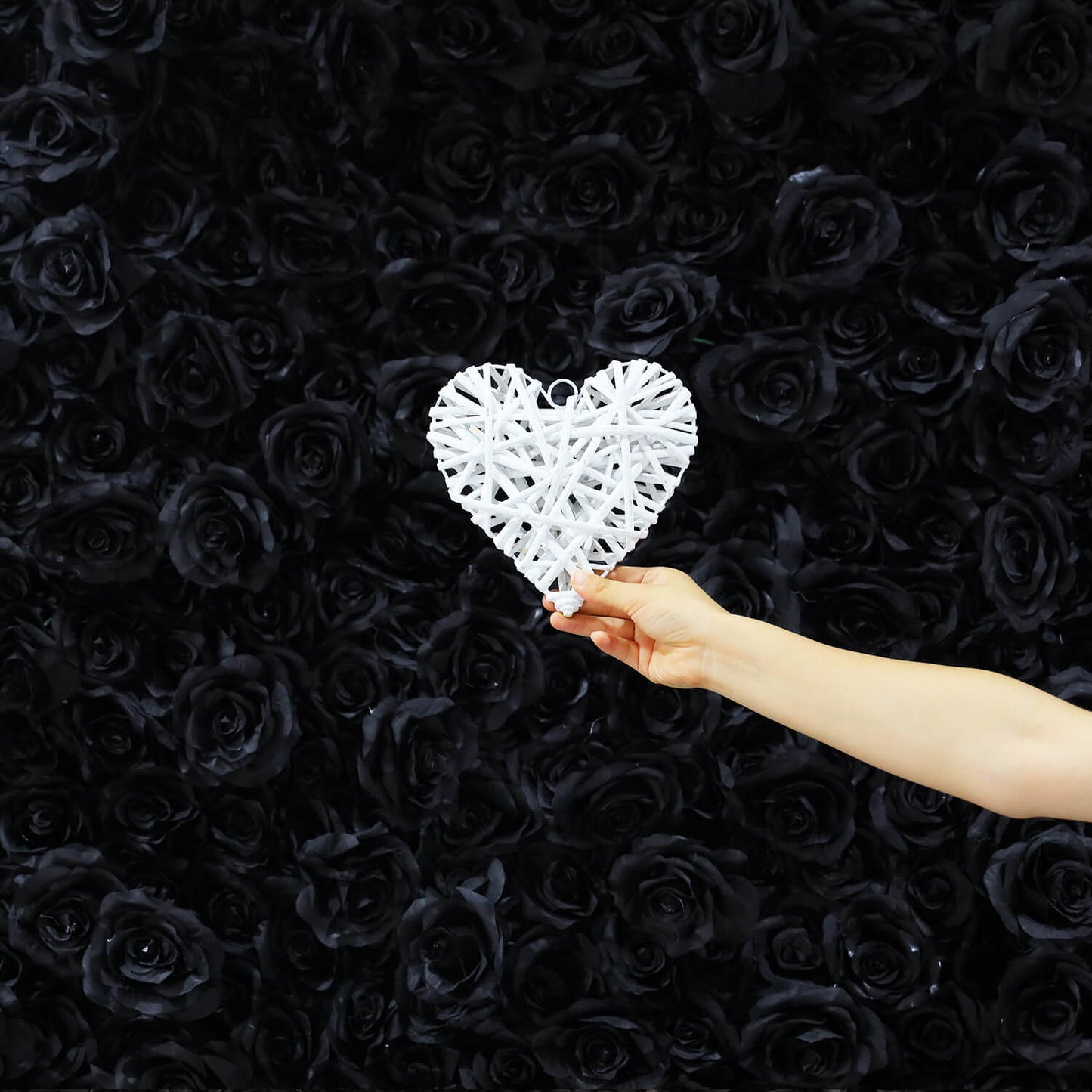 Black Rose Flower Wall Backdrop for Birthday Party Decorations
