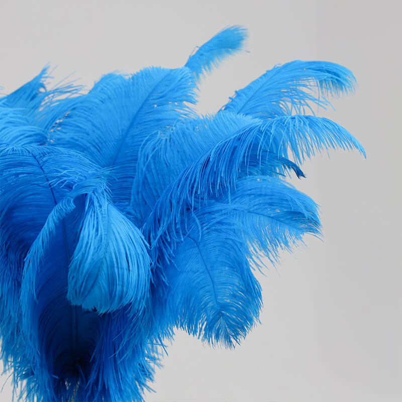 24"-26" Blue Natural Ostrich Feathers Centerpiece Filler