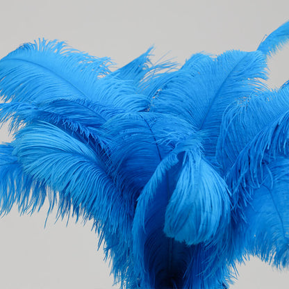 24"-26" Blue Natural Ostrich Feathers Centerpiece Filler