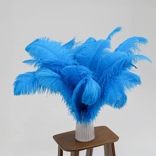 24"-26" Blue Natural Ostrich Feathers Centerpiece Filler