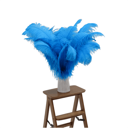 24"-26" Blue Natural Ostrich Feathers Centerpiece Filler
