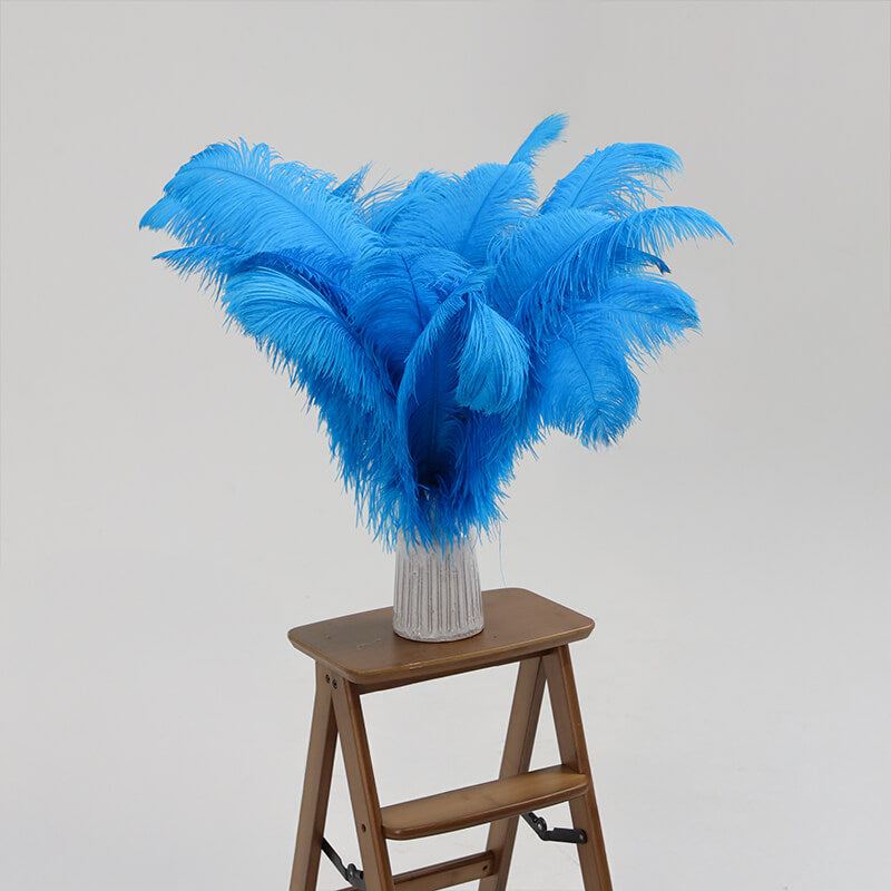 24"-26" Blue Natural Ostrich Feathers Centerpiece Filler