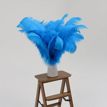 24"-26" Blue Natural Ostrich Feathers Centerpiece Filler