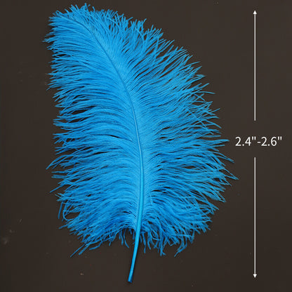 24"-26" Blue Natural Ostrich Feathers Centerpiece Filler