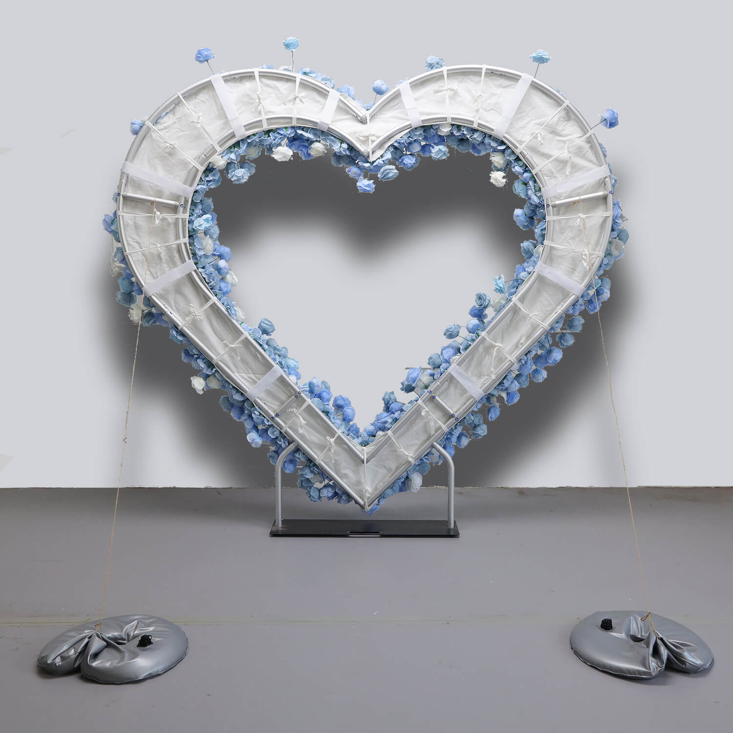 Blue Roses Heart Shaped Flower Wall For Baby Shower Decoration-ubackdrop