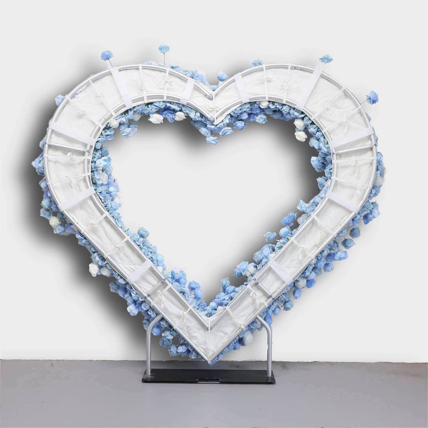 Blue Roses Heart Shaped Flower Wall For Baby Shower Decoration-ubackdrop